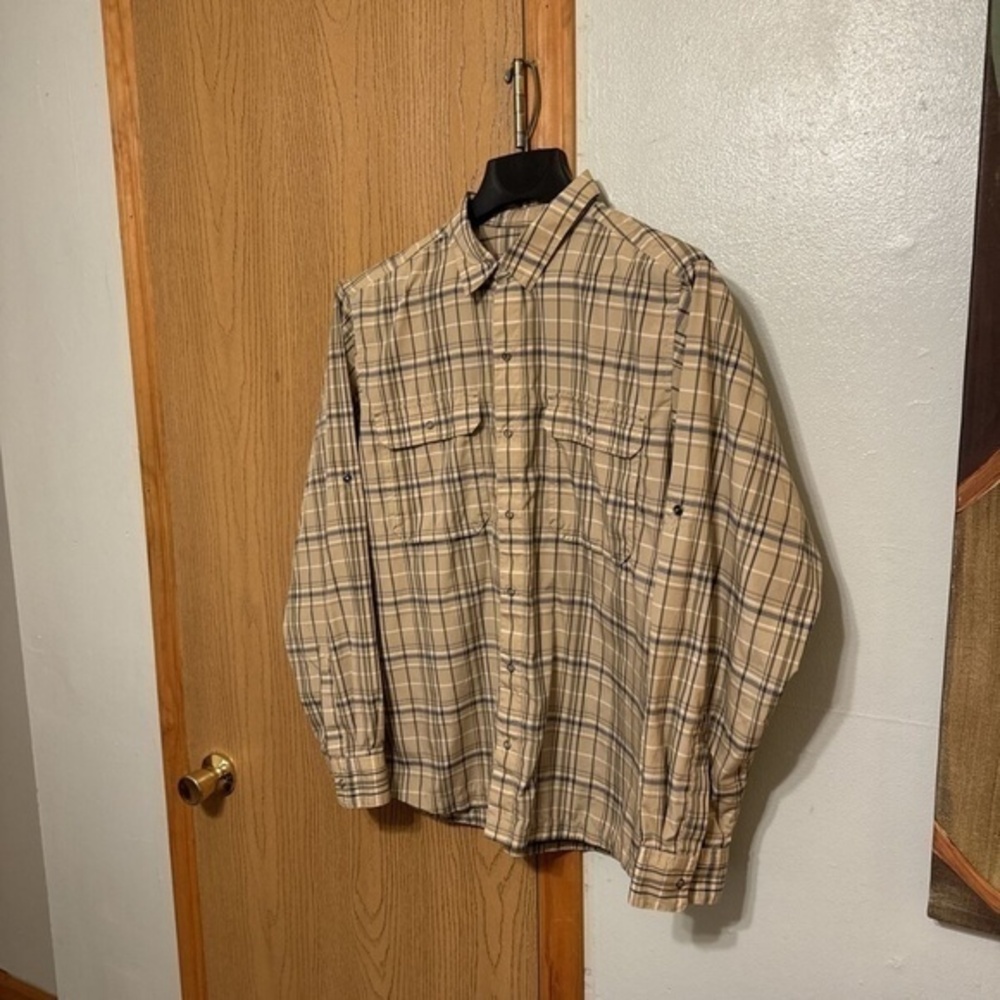 Patagonia Large Multi-Color w/Checked Print Snap-Button Long Sleeve Shirt - EUC